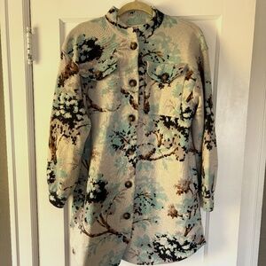 Anthropologie Field 100% Wool Sweater Shacket size Medium